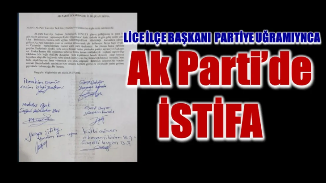 İl Başkanı Partiye Uğramayınca İstifa ettiler