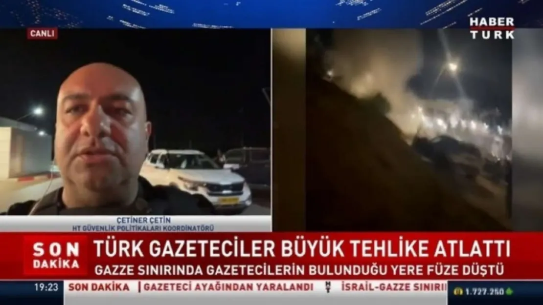 Türk gazetecilerin bulunduğu yere füze düştü!