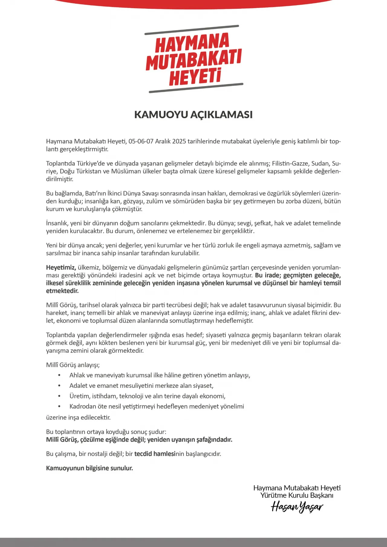 'Haymana Mutabakatı'ndan Çarpıcı Çıkış: Yeni Bir Partinin İlk Sinyali!