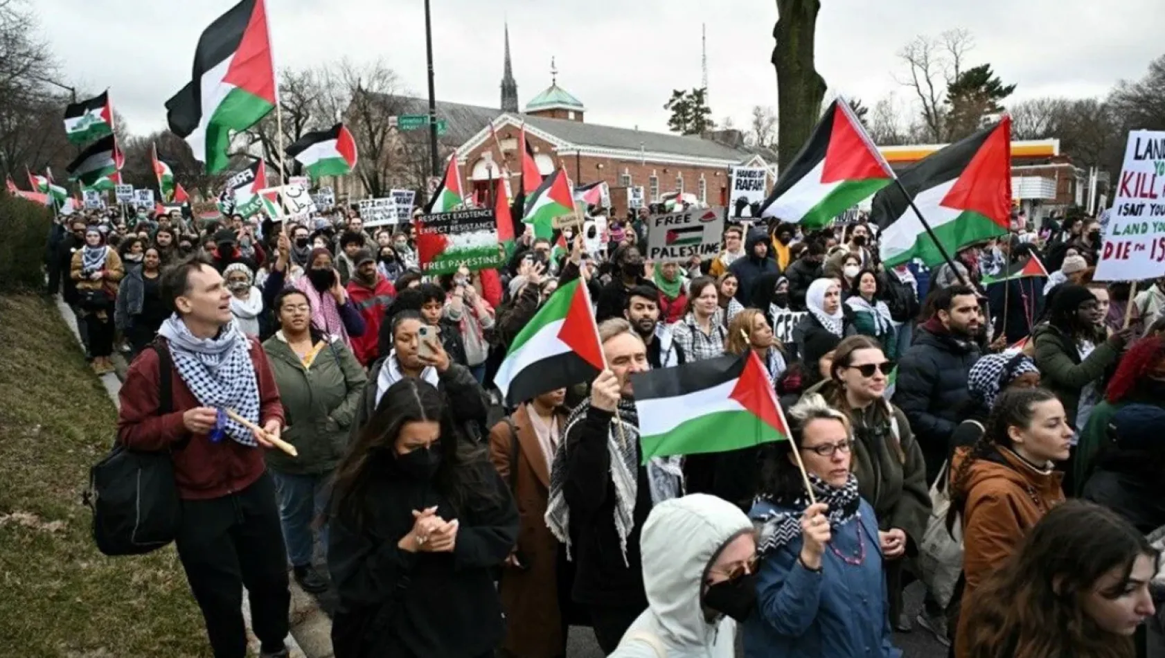 ABD'de İsrail Büyükelçiliği önünde Gazze protestosu