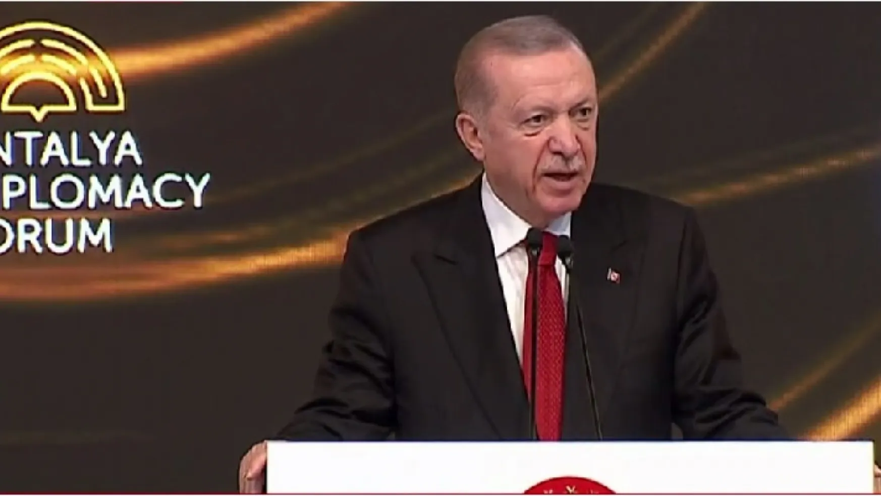 Erdoğan Antalya Diplomasi Forumu'nda konuştu: Gazze'de garantörlüğe hazırız. Batı  dökülen kana ortak oluyor