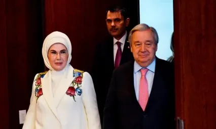 Emine Erdoğan BM Genel Sekreteri ile görüştü