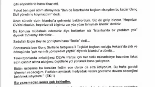 DEVA'ya Genç Siviller Çökmüş