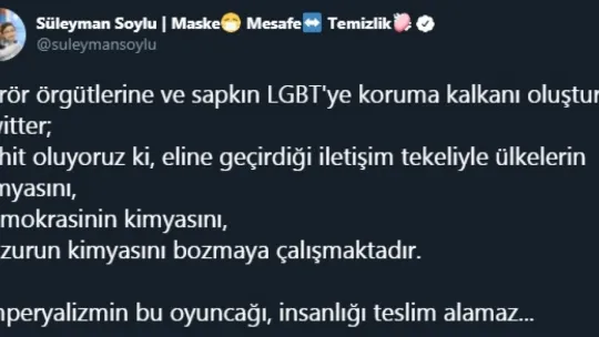 FETÖSAVAR Soylu'ya Twitter Engellemesi