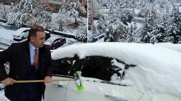 Erzurum'a mevsimin ilk karı yağdı