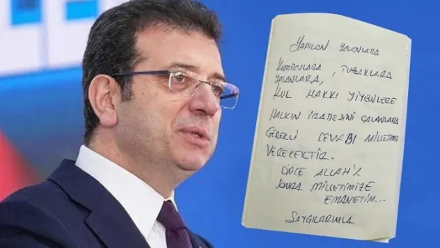 İmamoğlu'ndan el yazısıyla mesaj