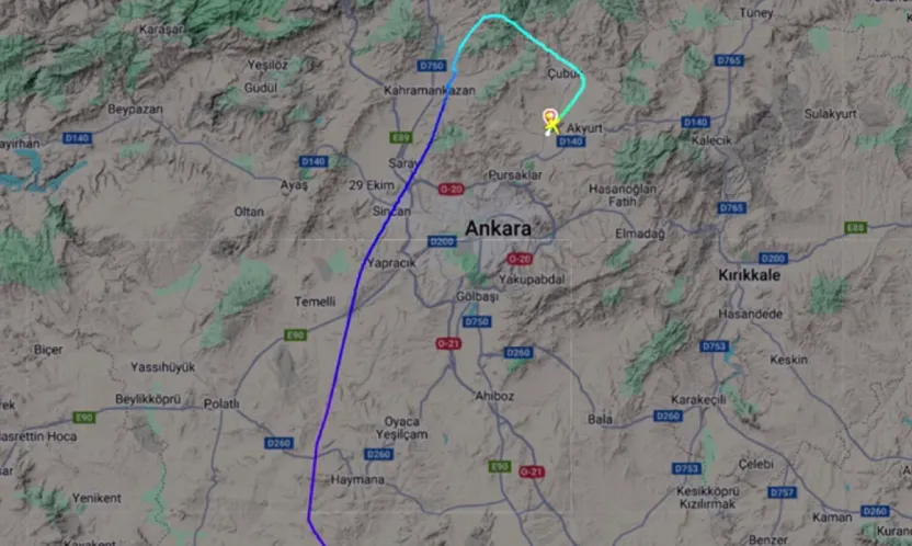 Libya askeri heyetini taşıyan özel jet Ankara yakınlarında düştü